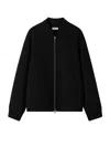 Soft Goat Zip-up Bomber Jacket In Black