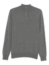 Soft Goat Zip-up Sweater In Gray