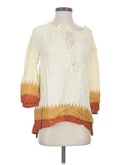 Pre-owned Soft Joie 3/4 Sleeve Blouse In Ivory
