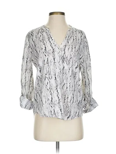Pre-owned Soft Joie 3/4 Sleeve Blouse In Silver