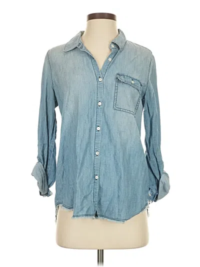 Pre-owned Soft Joie 3/4 Sleeve Button Down Shirt In Blue