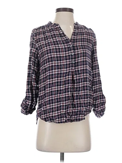 Pre-owned Soft Joie 3/4 Sleeve Button Down Shirt In Blue