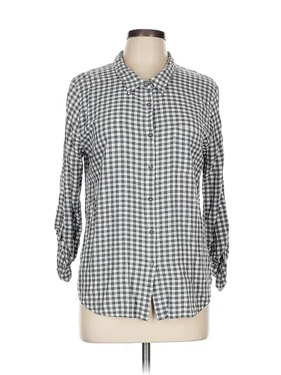 Pre-owned Soft Joie 3/4 Sleeve Button Down Shirt In Gray
