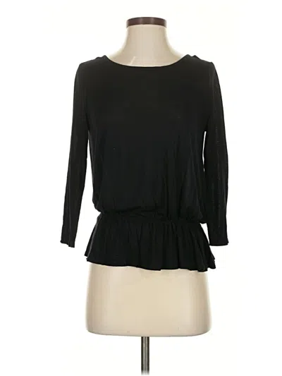 Pre-owned Soft Joie 3/4 Sleeve Top Black Boatneck Tops