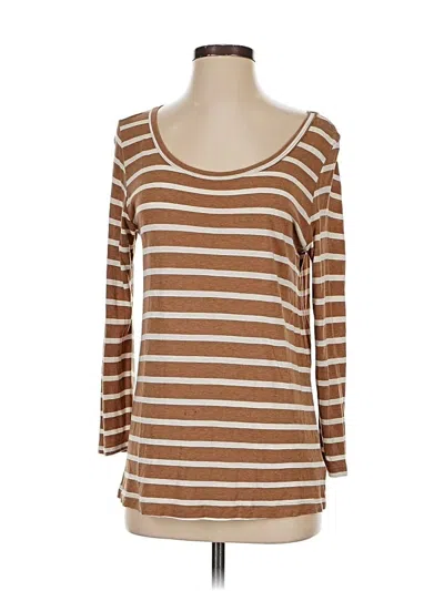 Pre-owned Soft Joie 3/4 Sleeve Top Brown Scoop Neck Tops