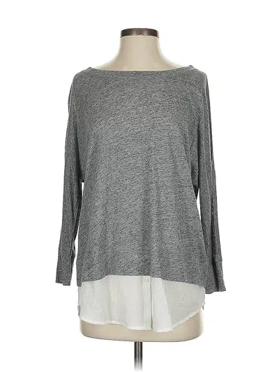 Pre-owned Soft Joie 3/4 Sleeve Top Gray Boatneck Tops