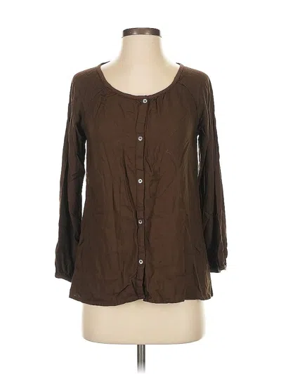 Pre-owned Soft Joie Long Sleeve Blouse In Brown