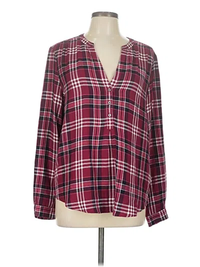 Pre-owned Soft Joie Long Sleeve Blouse In Burgundy