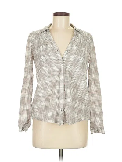 Pre-owned Soft Joie Long Sleeve Blouse In Gray