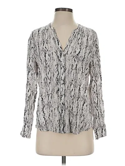 Pre-owned Soft Joie Long Sleeve Blouse In Silver