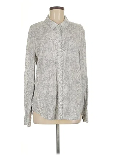 Pre-owned Soft Joie Long Sleeve Button Down Shirt In Gray