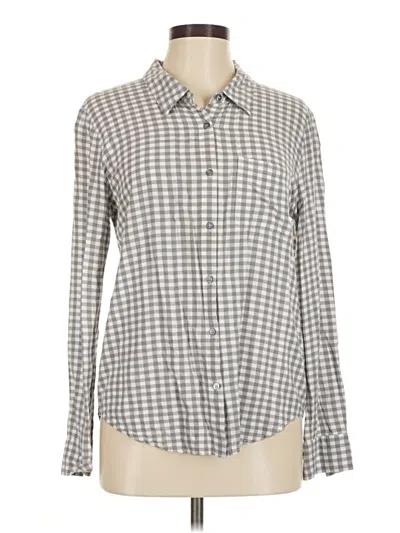 Pre-owned Soft Joie Long Sleeve Button Down Shirt In Gray