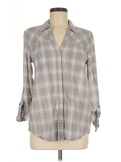 Pre-owned Soft Joie Long Sleeve Button Down Shirt In Gray