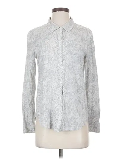 Pre-owned Soft Joie Long Sleeve Button Down Shirt In Silver