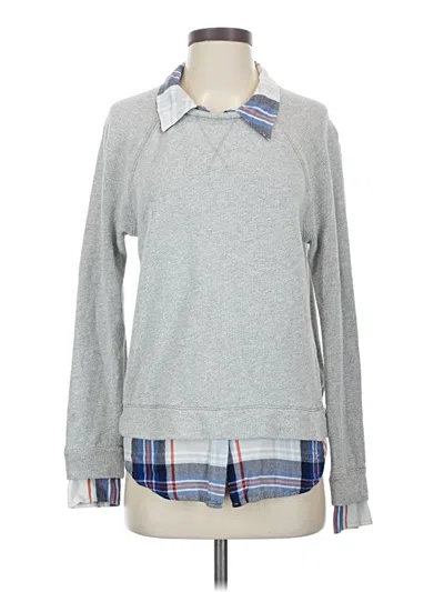 Pre-owned Soft Joie Long Sleeve Top Gray Crew Neck Tops