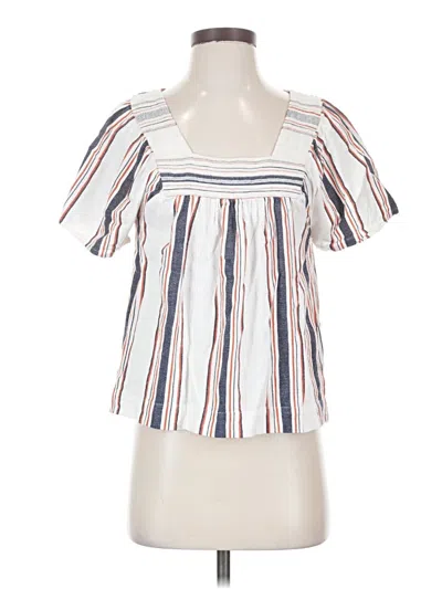 Pre-owned Soft Joie Short Sleeve Blouse In White