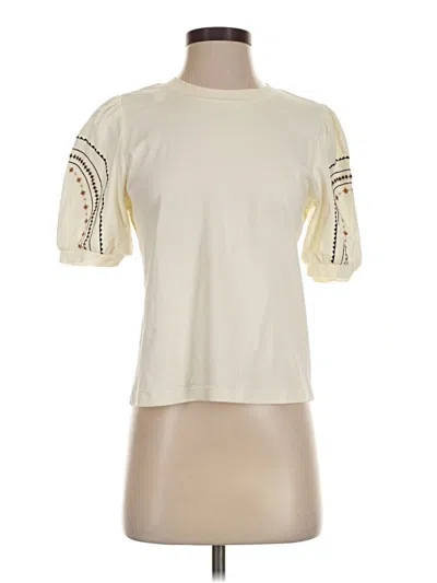Pre-owned Soft Joie Short Sleeve Top Ivory Crew Neck Tops