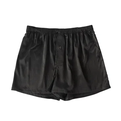 Soft Strokes Silk Black Pure Mulberry Silk Men's Boxers