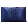 Soft Strokes Silk Blue Pure Mulberry Silk Pillowcase - King Size - Navy In Blue