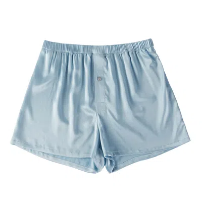 Soft Strokes Silk Cornflower Blue Pure Mulberry Silk Men's Boxers