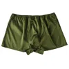 Soft Strokes Silk Green Deep Olive Pure Mulberry Silk Men's Trunks In Green