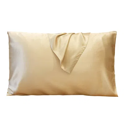 Soft Strokes Silk Neutrals Pure Mulberry Silk Pillowcase - Standard Size - Beige In Beige/purple