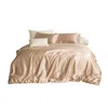 Soft Strokes Silk Neutrals Pure Mulberry Silk Seamless - Four-piece Sheet Set - King Size - Beige In Beige/purple