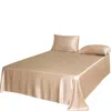 Soft Strokes Silk Neutrals Pure Mulberry Silk Seamless Flat Sheet - Double - Beige In Beige/purple