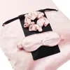 Soft Strokes Silk Pink / Purple Gift Set: Baby Pink Pure Mulberry Silk Pillowcase, Eye Mask And Scrunchies In Pink/purple