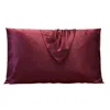 Soft Strokes Silk Red Pure Mulberry Silk Pillowcase - King Size - Burgundy In Red