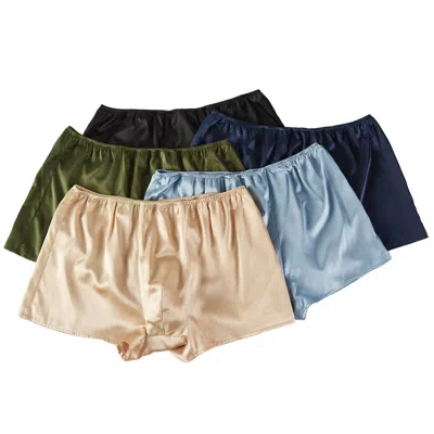 Soft Strokes Silk Set Of Five Pure Mulberry Silk Men's Trunks In Purple