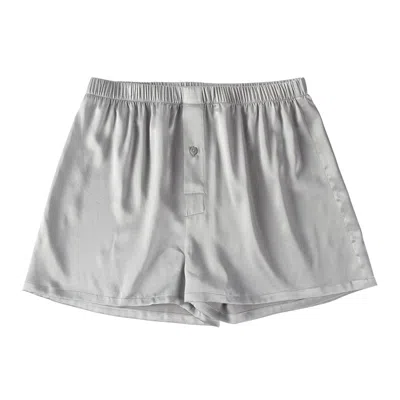 Soft Strokes Silk Silver Grey Pure Mulberry Silk Men's Boxers
