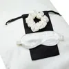 Soft Strokes Silk White Gift Set: Ivory Pure Mulberry Silk Pillowcase, Eye Mask And Scrunchies In White
