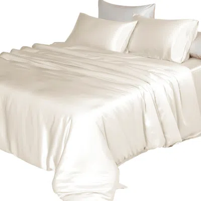 Soft Strokes Silk White Pure Mulberry Silk - Duvet Cover - Double Size - Ivory