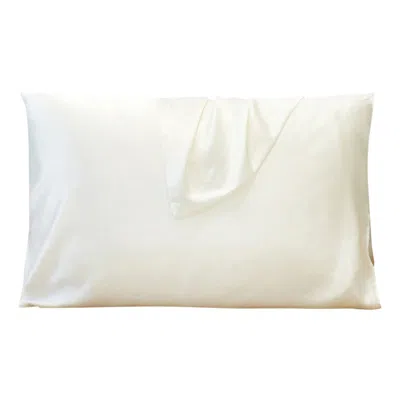 Soft Strokes Silk White Pure Mulberry Silk Pillowcase - King Size - Ivory