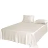 Soft Strokes Silk White Pure Mulberry Silk Seamless Flat Sheet - Double - Ivory In White