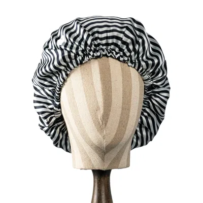 Soft Strokes Silk Women's Black Pure Mulberry Silk Double Layer Bonnet Film Noir