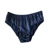 Soft Strokes Silk Women's Blue Pure Mulberry Silk Bikini Pantie In Blue