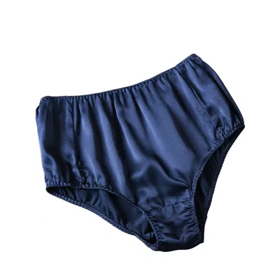 Soft Strokes Silk Women's Blue Pure Mulberry Silk French Cut Panties