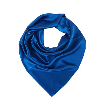 Soft Strokes Silk Women's Blue Pure Silk Scarf Glacier Solid Colour Collection Navy Small