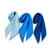 Soft Strokes Silk Women's Blue Pure Silk Scarf Glacier Solid Colour Collection Set Of Three Small In Blue