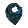 Soft Strokes Silk Women's Blue Pure Silk Scarf Oil Painting Starry Night Over The Rhone By Vincent Van Gogh In Blue