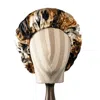 Soft Strokes Silk Women's Brown Pure Mulberry Silk Double Layer Bonnet Leopard
