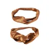 Soft Strokes Silk Women's Brown Pure Mulberry Silk Turban Style Headband - Set Of Two - Camel