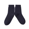 Soft Strokes Silk Women's Cashmere Quarter-length Socks Set Of Two - Meditating Lamb Collection In Midnight Blue In Blue