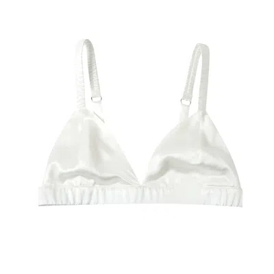 Soft Strokes Silk Women's Classic Pure Silk Bralette - White
