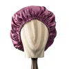 Soft Strokes Silk Women's Green Pure Mulberry Silk Double Layer Bonnet Fig Tree