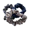 Soft Strokes Silk Women's Grey Set Of Three Pure Mulberry Silk Mini Scrunchie Weekly Special Hair Ties Coming Storm In Grey