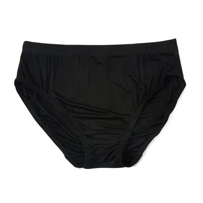 Soft Strokes Silk Women's Knitted Silk Mid Rise French Cut Pantie Shimmer Collection In Black Vodka