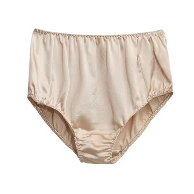 Soft Strokes Silk Women's Neutrals Pure Mulberry Silk French Cut Panties High Waist - Beige In Beige/purple